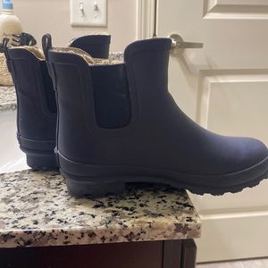 Serra Fur-Lined Navy Rain Boots